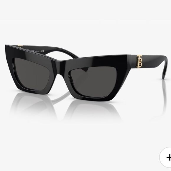 Burberry NEW Black Cat Eye BE4405 Grey Lense Chunky Designer - Picture 1 of 13